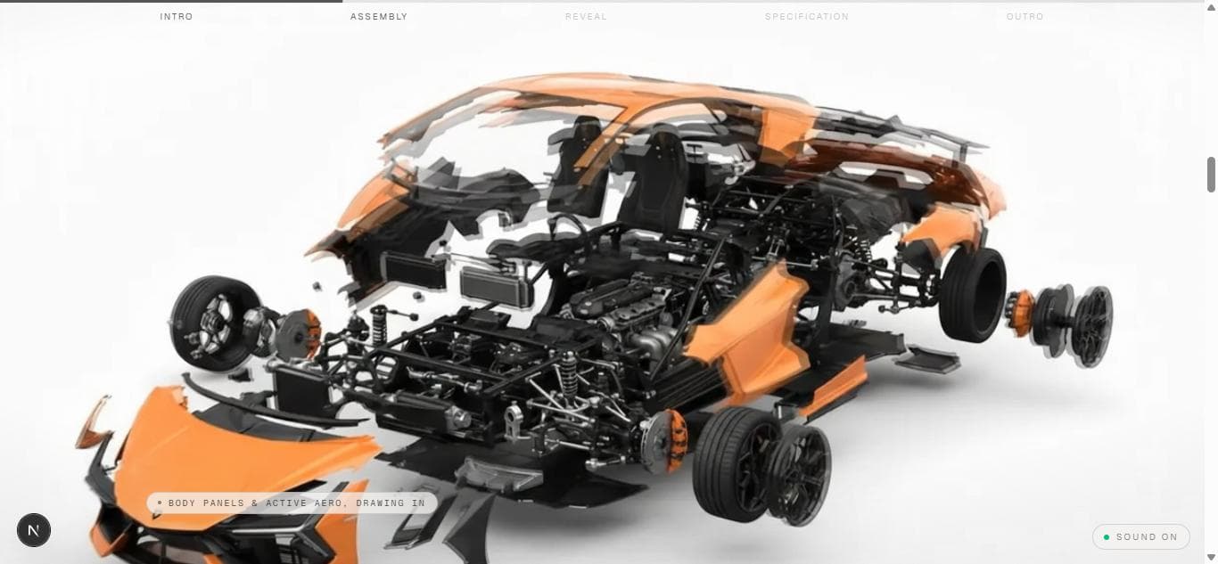 Mid-scrub — body panels and active aero drawing in toward the chassis